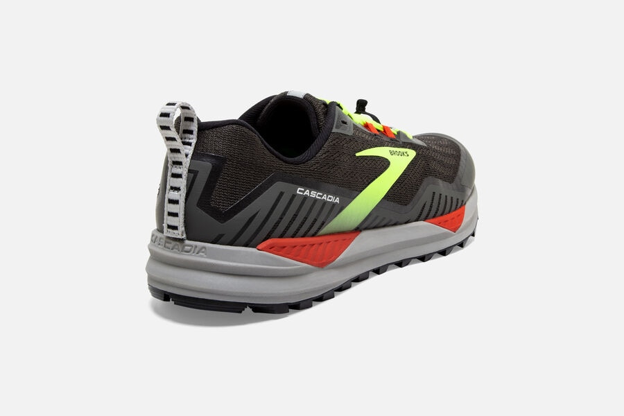 Brooks Cascadia 15 Trail Running Shoes - Mens - Black/Green - KR9062845